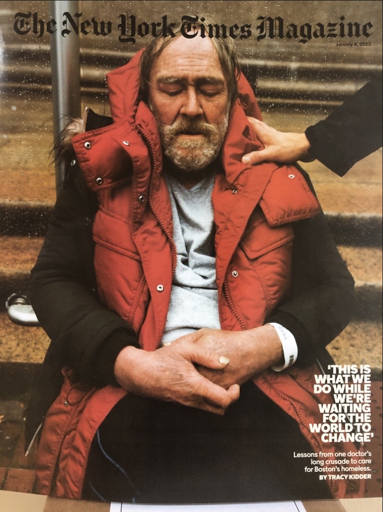 BHCHP's tweet photo. "This is what we do while we're waiting for the world to change." Thank you @NYTmag for this amazing look into Tracy Kidder's new book that follows the work of Dr. Jim O'Connell and his team caring for the unhoused. "Rough Sleepers" will be out January 17! https://t.co/cbOKeNjpns https://t.co/7g8oHqaGs8