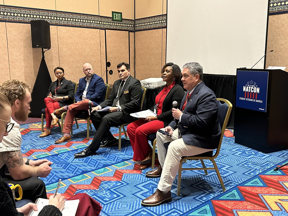 KaitYancy's tweet image. Currently happening in Fiesta 7-8 @studentvets #NatCon2023, IAVA’s @TomPorterDC is joined by @DeptVetAffairs to discuss the #PACTAct, the most comprehensive toxic exposure legislation ever passed, and what it means for #StudentVets. Come listen and ask your questions. 
#SVALeads