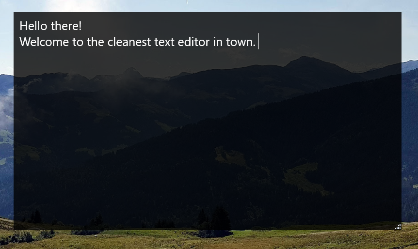 ZailDev's tweet image. Just released a hyper-clean text editor on itch.io. It supports "always on top" and transparency, as well as some other quality of life features. 
It's just 1$ and I'd love to hear requests for future features.
zail1337.itch.io/cte

#tool #Software #developing