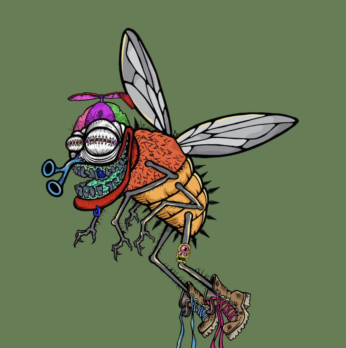 funky_flies's tweet image. Spinner Hat Sunday in the #swarm #zzz 🔥🪰🧀