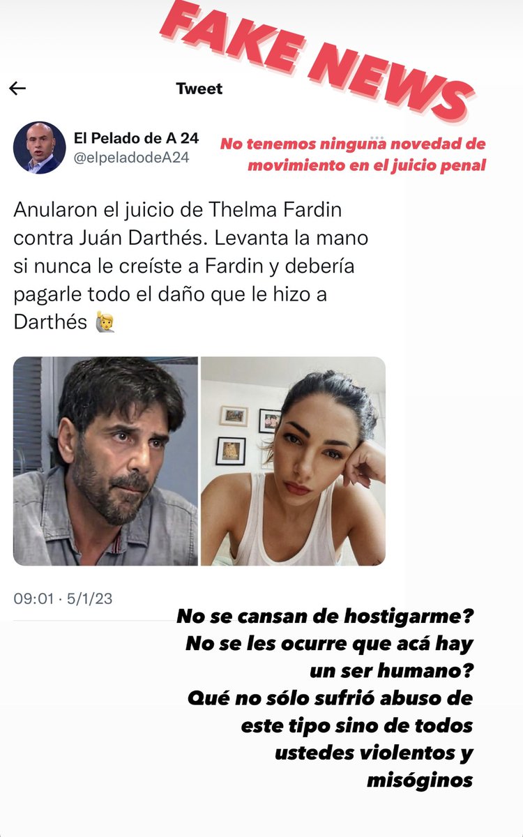 Thelma Fardin (@soythelmafardin) on Twitter photo FALSO FALSO