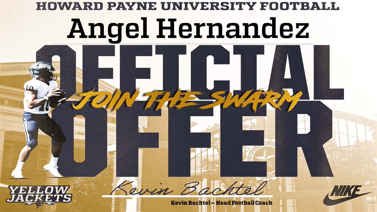 AngelH_38's tweet photo. Blessed &amp; thankful to receive my 3rd official  offer from Howard Payne University! Appreciate it ! @HPUFootball @CoachCadeGray https://t.co/tLc5mnVEek