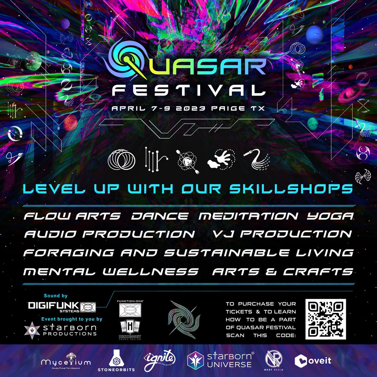 Introducing our variety of Skillshops for Quasar Music Festival 2023
🚀🚀🚀
Instructor applications for skillshops closing very soon - link to apply in the comments!
Explore the galaxy with us April 7th-9th - grab your tickets today!
qsrfst.com/tickets
#texasfestival