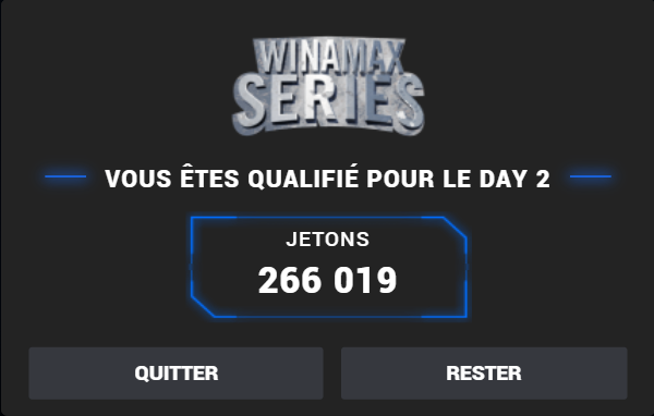 Je suis tellement content !! Qual D2 avec 70BB sur le 500 000€ Mystery Ma plus grosse perf quoi qu'il arrive !! 
#OneTime !! 
Merci a <a href="/Beastboxpoker/">Jonathan Pastore</a> Grace a lui !!
Et mention a <a href="/LeVietF0u/">CALAMUSA Pierre</a> ( jai All in A8o 15 BB ) MRC LES RANGE !!
Le Poker > all :D