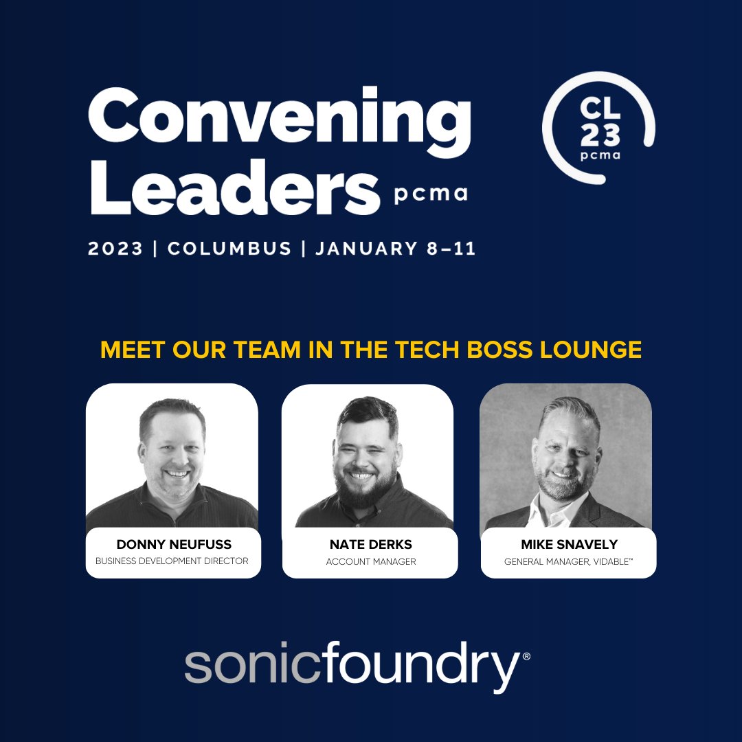 SonicFoundry's tweet photo. #PCMACL is only 3 days away! Come meet the team in the Tech Boss Lounge to learn how Sonic Foundry is transforming how the world works and learns through innovative and scalable technology solutions.

Learn more at https://t.co/kuh2H41e8e https://t.co/KddsM7nz4y