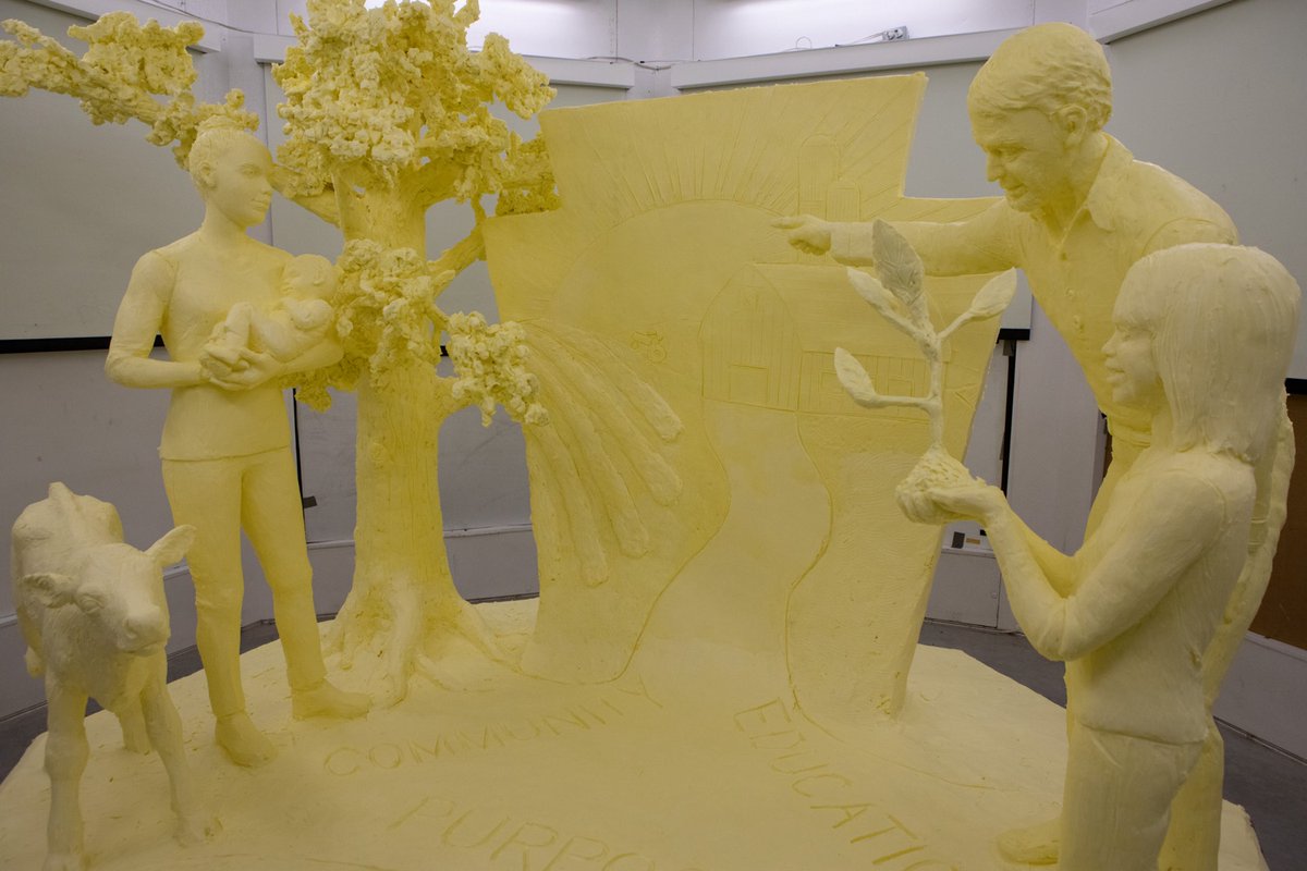 FarmShowComplex's tweet image. For us, there’s nothing BUTTER than the #PAFarmShow. 🧈

Today, the 2023 Butter Sculpture was revealed and WHAT👏🏼 A👏🏼 BEAUTY👏🏼.

Based off of the theme #RootedInProgress, the sculpture highlights the strong roots #PAagriculture has thanks to a vision rooted in progress.🌱