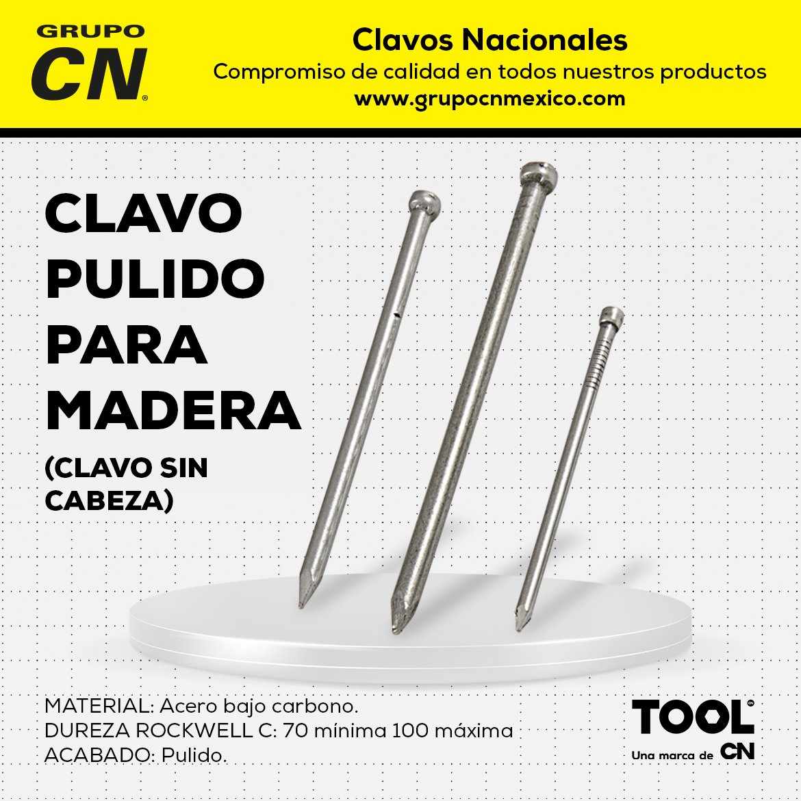 Clavo Pulido para Madera (Clavo con Cabeza) - Clavos Nacionales CN