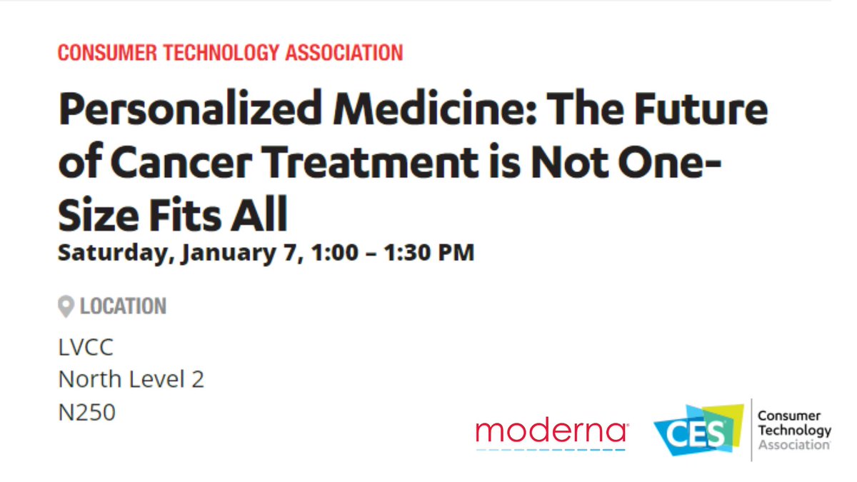 moderna_tx's tweet photo. 2 days to go! Join our CEO Stéphane Bancel at @CES 2023 on Jan 7th as he discusses #mRNA technology, personalized medicine, and the potential future of #cancer treatment. #CES2023 
https://t.co/RXVpNnjyeJ https://t.co/XUSve9EV8q