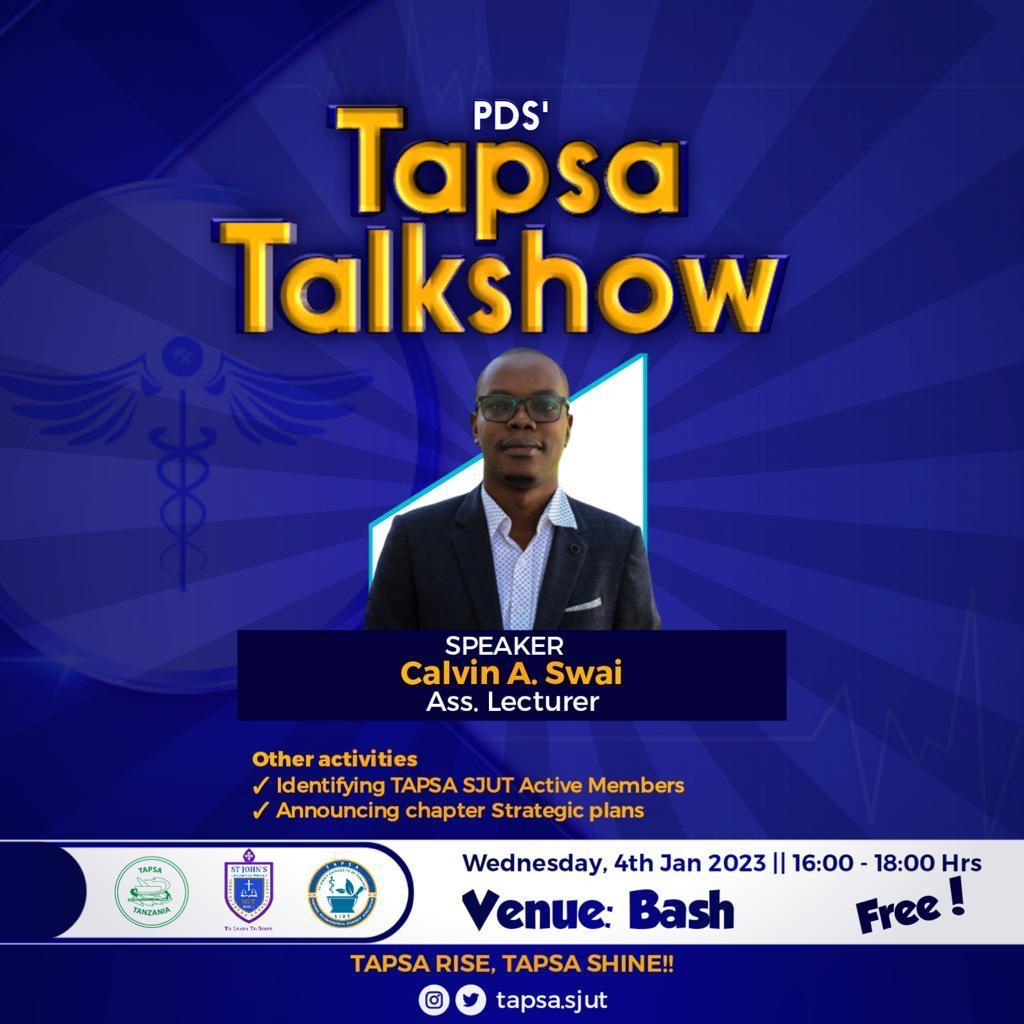 tapsastjohn's tweet photo. TAPSA SJUT Talk Show all talks sum up  the solidarity, but also the idea of building pharmacy professionals in provide efficiently services skills and provide awereness of health education in the community
@tapsadecca 
@TapsaCcohas 
@tapsamuhas 
@tapsatanzania https://t.co/7eFokc1e73