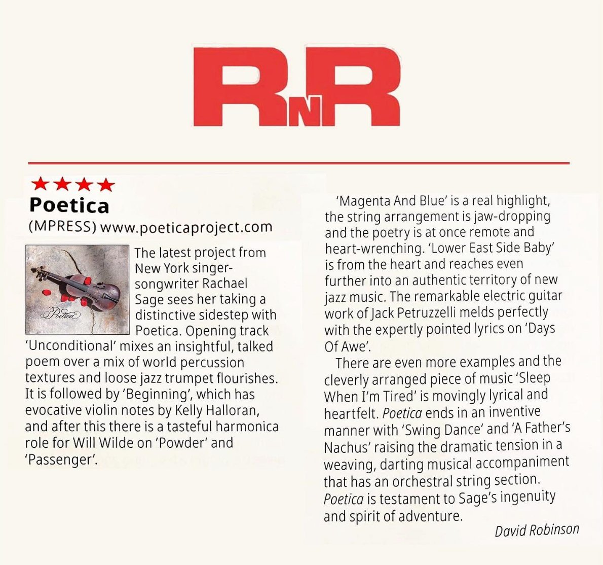 #ThrowbackThursday to <a href="/RocknReelR2/">RnR magazine</a>'s review of our album "Poetica"! 🎶🎤Stream/download the album at mpress.lnk.to/Poetica