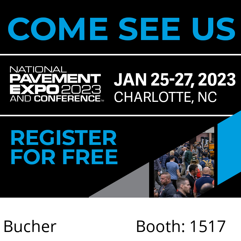 Bucher_BMNA's tweet image. Come see us at the National Pavement Expo in Charlotte, NC at booth # 1517, January 25 - 27.

#BucherMunicipal #EndlessSweepingSolutions #FirstPassSweeping #DrivenByBetter #NPE2023 #tradeshow