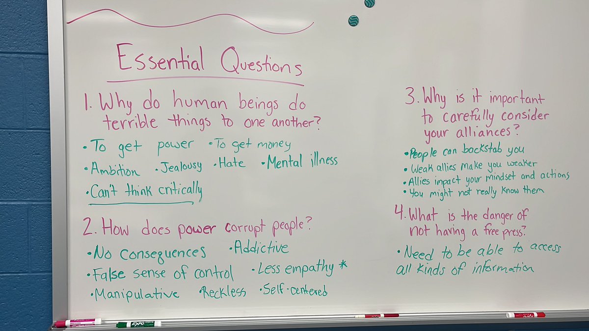 This was hands down the best discussion I’ve ever had with my 7th & 8th graders leading into our WWII unit. After, one of my 8th grade girls said, “I really love your questions. They make me think a lot about our world today.” 🎉🎉🎉 They are my motivation! #lrmsesolrocks