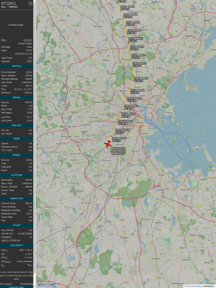 AboveMedford's tweet image. ICAO: #A9B053
Flt: #N723ST #BANKOFUTAH #NUQ-#HHR
First seen: 2023/01/05 10:35:41
Min Alt: 4875 ft MSL
Min Dist: 0.23 mi

#planefence #adsb - planefence.com/medford
globe.adsbexchange.com/?icao=a9b053