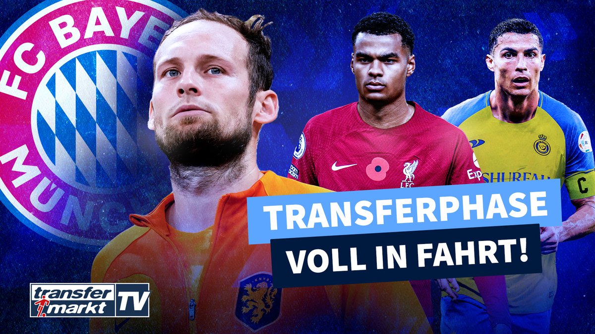 TransfermarktTV's tweet photo. Ronaldo, Gakpo, Dolberg &amp; Co.: Die Transferphase ist im vollen Gange und nun steht Daley #Blind vor einem #Bayern-Transfer!

▶️ https://t.co/NWLa0MiroN https://t.co/zRUar76MU3