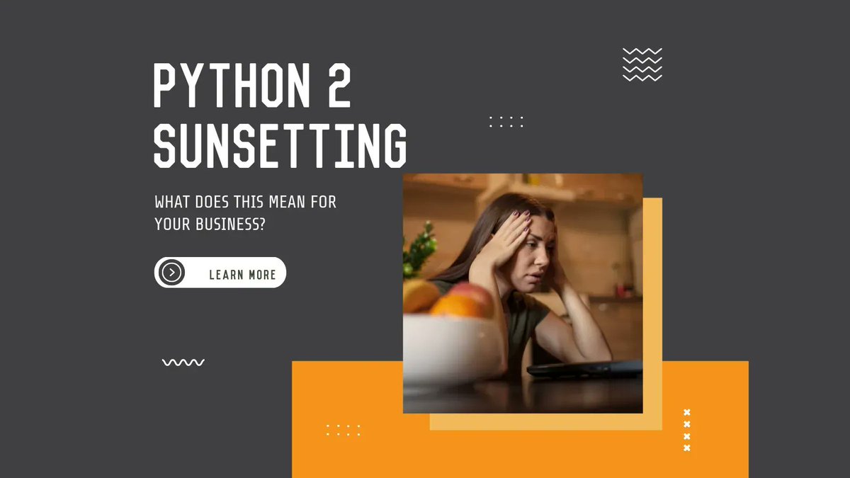 corgibytes's tweet image. Are you still operating on Python 2 programming language? 
The creators of Python 2 are no longer supporting this version of the language, and they are strongly encouraging you to upgrade. Here’s how this change can impact your company. 👇
buff.ly/3V5KW3v