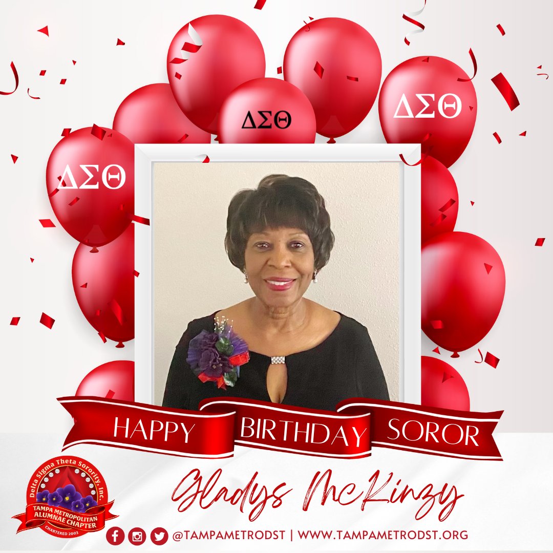 Tampametrodst's tweet photo. #CelebratingYOU Wishing Soror Gladys McKinzy a very happy birthday!
#TMACBirthdays #TampaMetroDST #TMACDST #DST1913 #TMACMagic https://t.co/h4t653d1Cg