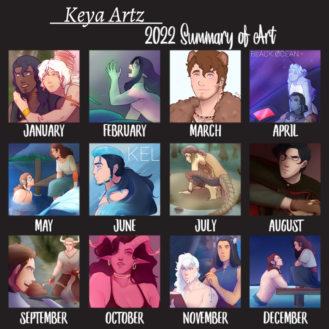 ArtzKeya's tweet photo. I'm kinda happy of May and December(redraw). So yes, here's the stuff I've drawn for 2022. https://t.co/heRGeLwB3Z