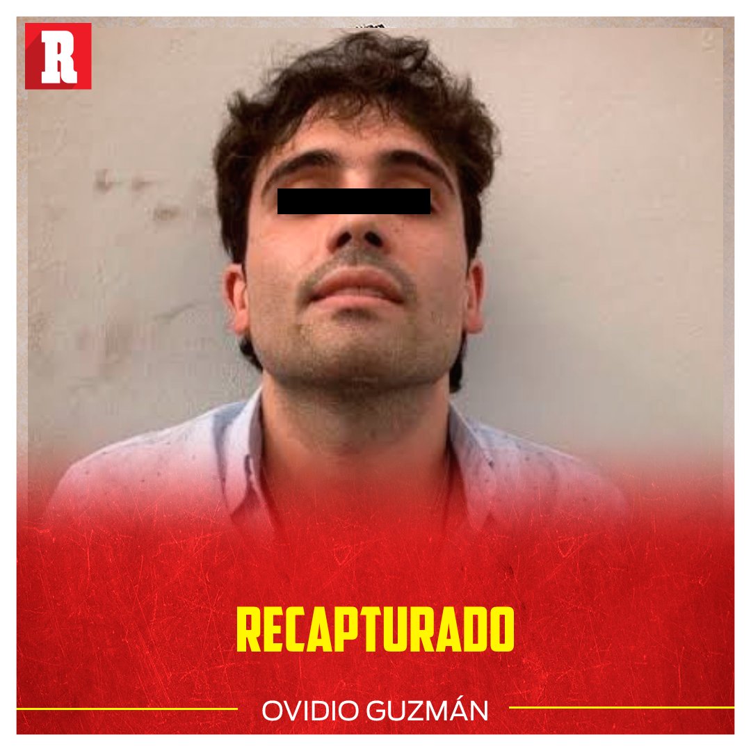 record_mexico's tweet photo. 🚨🚨 ÚLTIMA HORA 🚨🚨

Luego del caos de esta mañana en Culiacán, diversos medios confirmaron la captura de Ovidio Guzmán, hijo de Joaquín 'El Chapo' Guzmán. 

En breve más detalles. https://t.co/dFi2s9CmnB