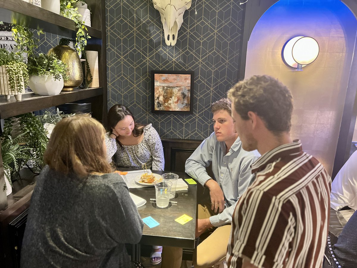 DavidsonCareers's tweet photo. We have enjoyed getting back on the road with our men’s and women’s swimming &amp; diving teams as they train in Fort Lauderdale, FL. 

Tuesday night we conducted a networking and interview competition at American Social to prepare our scholar-athletes for their futures. https://t.co/WeDNfxtmaF