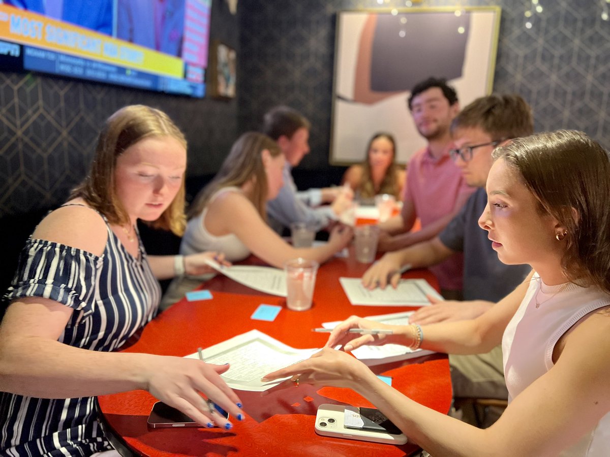 DavidsonCareers's tweet photo. We have enjoyed getting back on the road with our men’s and women’s swimming &amp; diving teams as they train in Fort Lauderdale, FL. 

Tuesday night we conducted a networking and interview competition at American Social to prepare our scholar-athletes for their futures. https://t.co/WeDNfxtmaF
