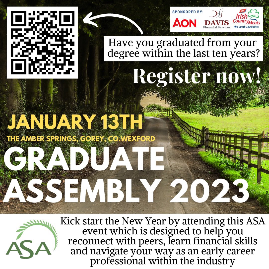 Looking for a fresh start to the #NewYear? Come check out the <a href="/ASAireland/">ASAireland</a> Graduate Assembly where fantastic speakers will be discussing #Financial #Management and #Career #Progression for 2023! Register Now! asaireland.ie/graduate-assem…