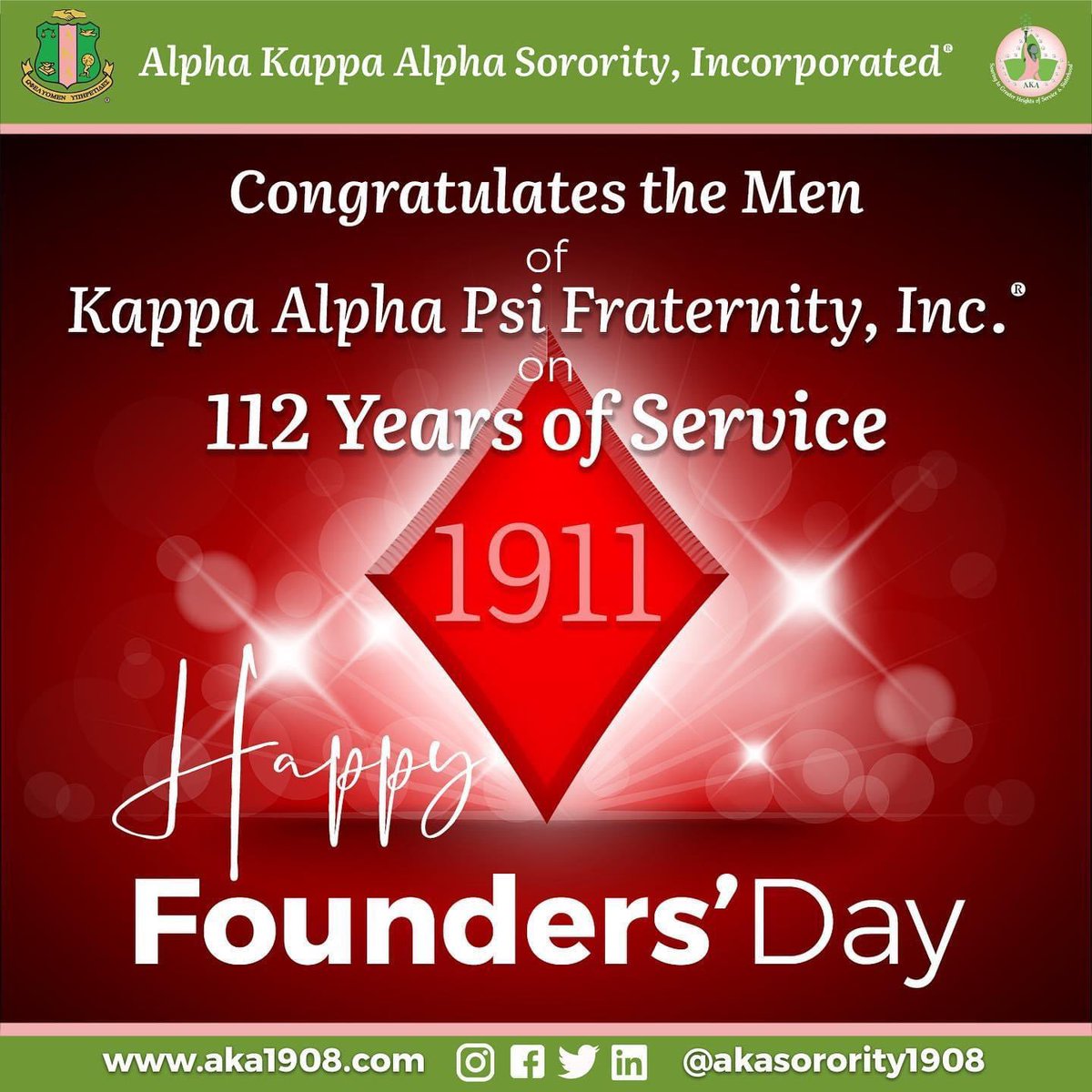 Happy Founders’ Day to the amazing men of Kappa Alpha Psi Fraternity, Inc. Special shout-out to my favorite Nupe @eddy_luster ♦️👌🏾💕💚