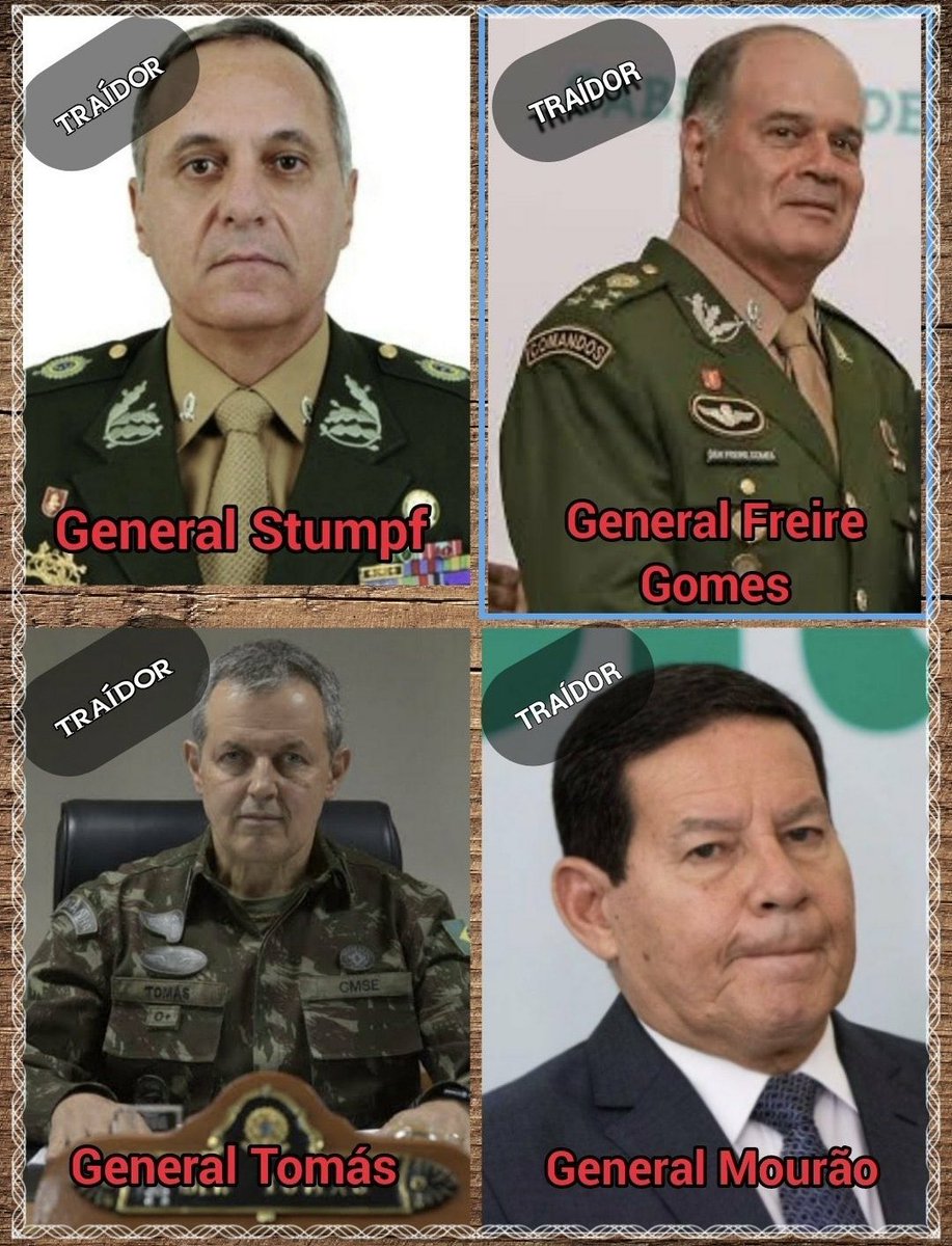 BrasilBemMaior's tweet photo. As FA merecem todo o nosso respeito e admiração, já alta cúpula, todo o nosso desprezo.
Generais covardes e traidores. https://t.co/6zwDZbsalH