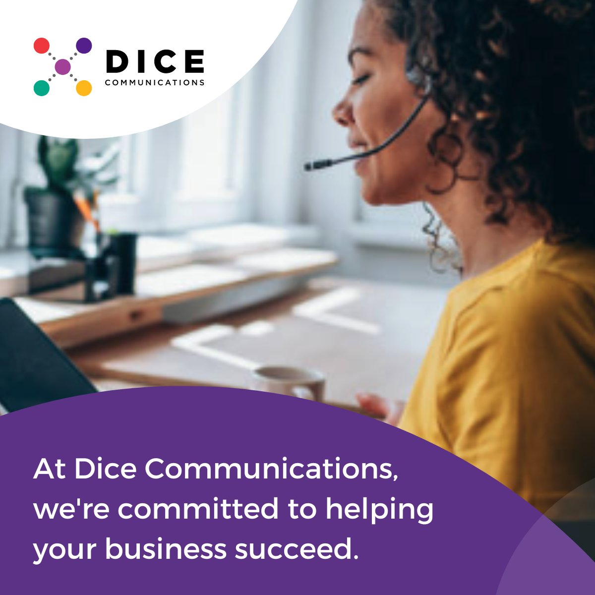 DiceComm's tweet photo. We work with you to develop a customized technology solution that fits your needs, and we'll be there for you every step of the way.

Dice Communications delivers tailored recommendations for your organization that set you on a path to success. https://t.co/j86MdZg9mP