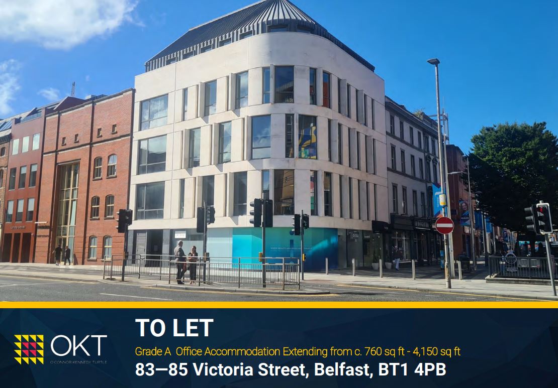 New to the market to let:   Grade A Office accommodation at 83-85 Victoria St, Belfast. 
Contact us on 028 90248181 for further details. #officetolet #office  okt.co.uk/property/4428