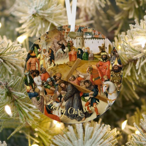 Christ Bearing the Cross Vintage Art Christmas Metal Ornament zazzle.com/christ_bearing… #ChristmasOrnaments #StockingStuffer #keepsake