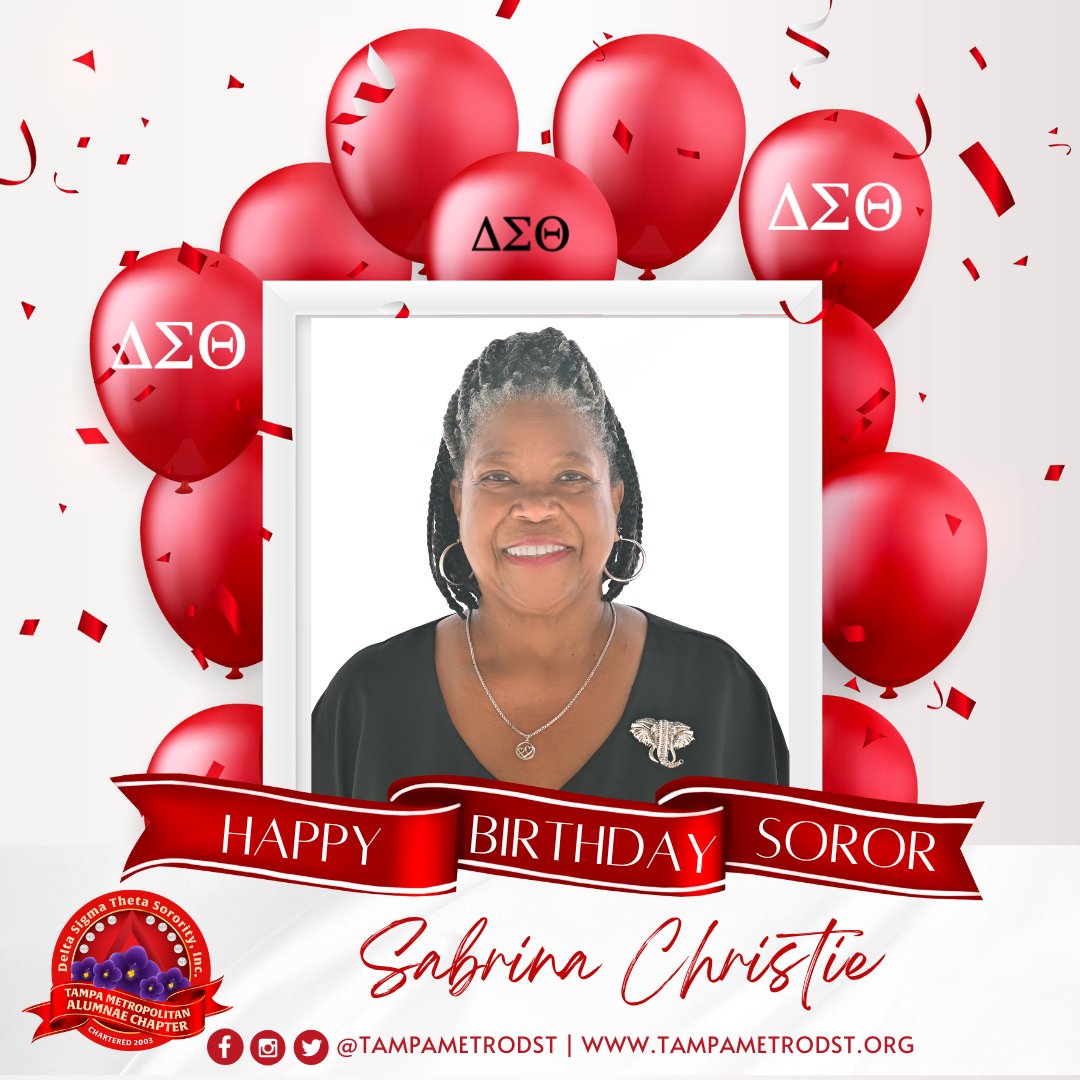Tampametrodst's tweet photo. #CelebratingYOU Wishing Soror Sabrina Christie a very happy birthday!
#TMACBirthdays #TampaMetroDST #TMACDST #DST1913 #TMACMagic https://t.co/pfhdeLsTru