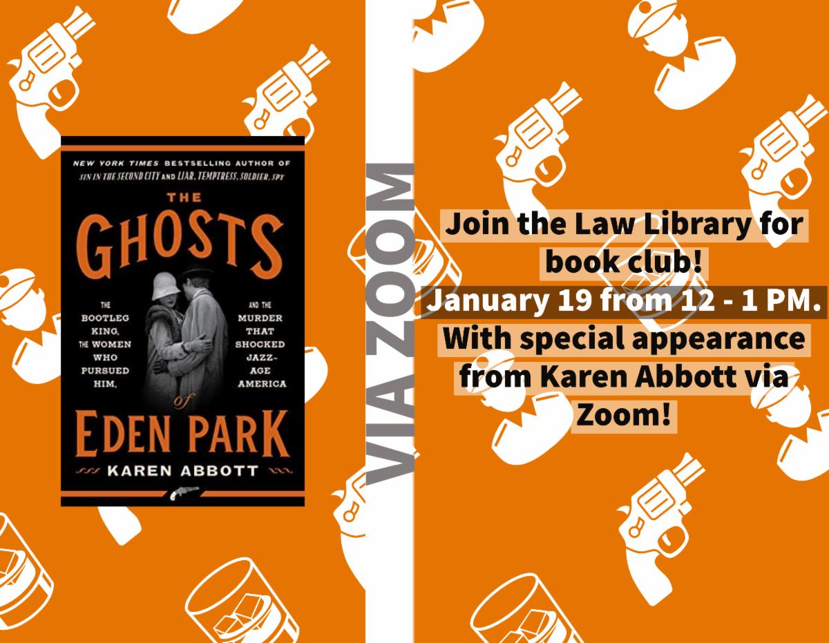 Take 2! The CBA &amp; HCLL are hosting a book club on "The Ghosts of Eden Park" by Karen Abbott with a guest appearance from the author! Join us on January 19, 2023 from 12-1 pm to talk bootleg kings, murder, &amp; the jazz age.