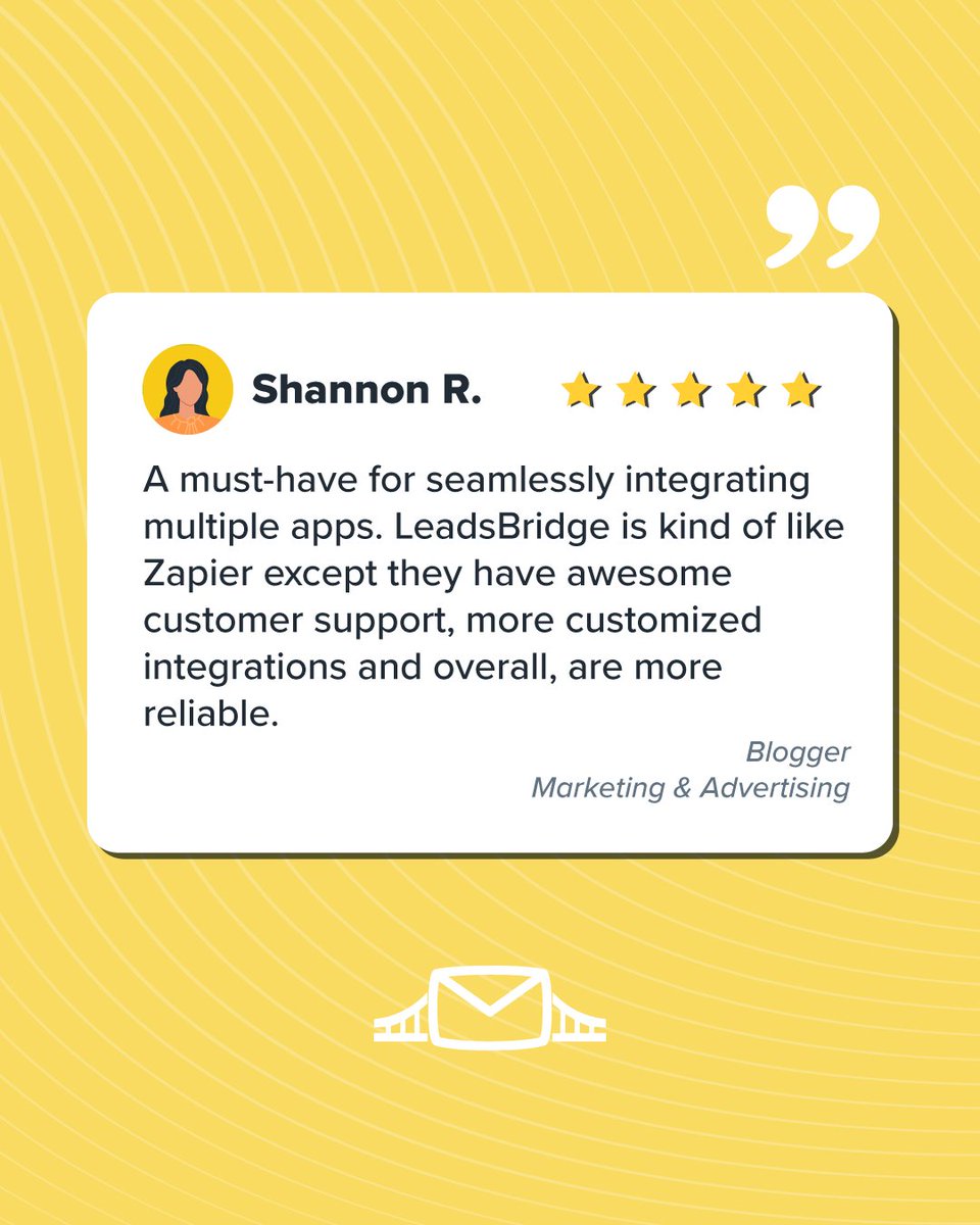 Thank you, Shannon! 🙏

Learn more about the differences between LeadsBridge and Zapier here ➡️ bit.ly/3Q8A4kq