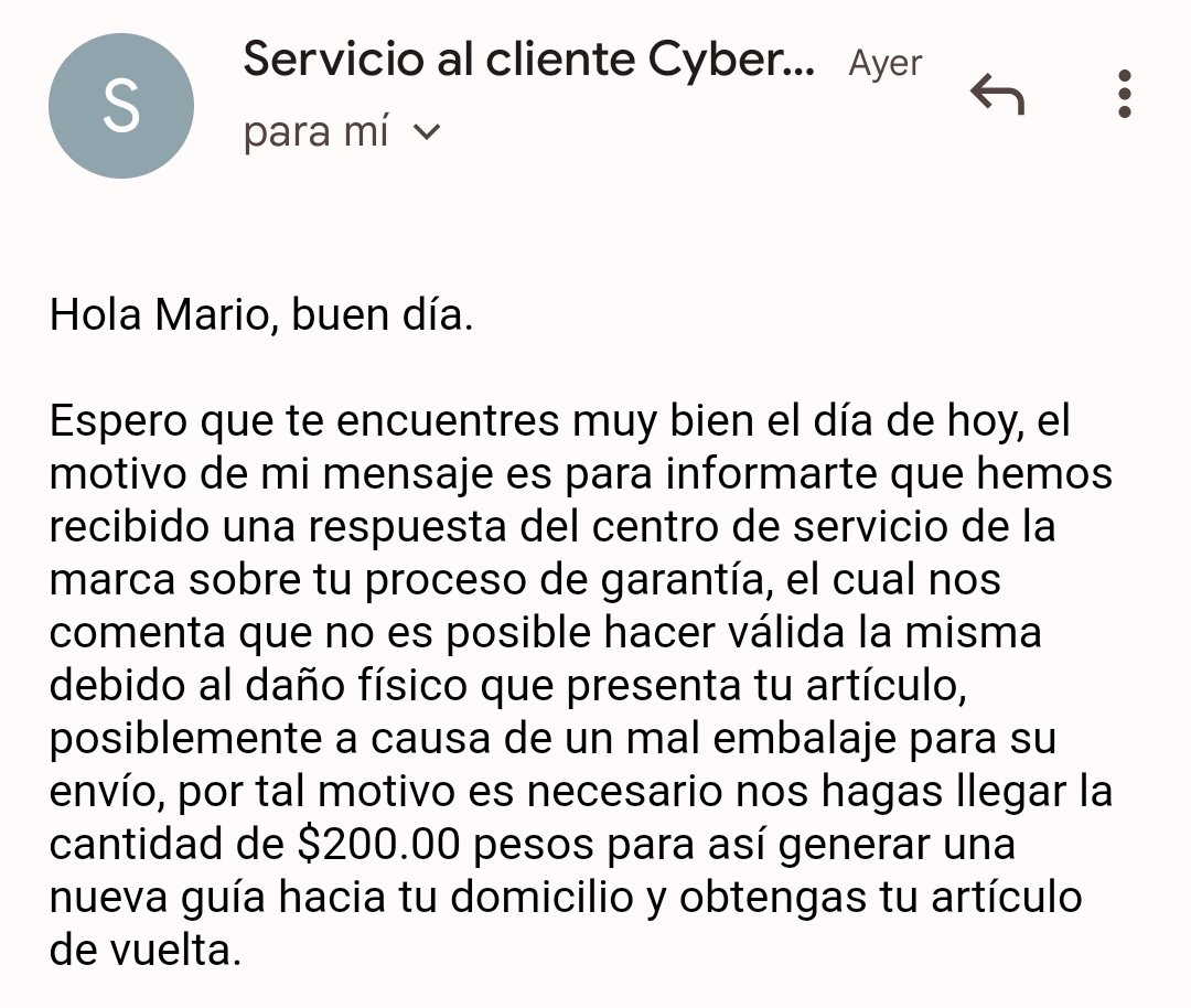 udma82's tweet photo. @Cyberpuerta Pues no es lo que veo, no tiene ni un mes que la compré ya estoy levantando mis quejas y denuncia ante la @CondusefMX y la @Profeco https://t.co/MffTetN7Ov