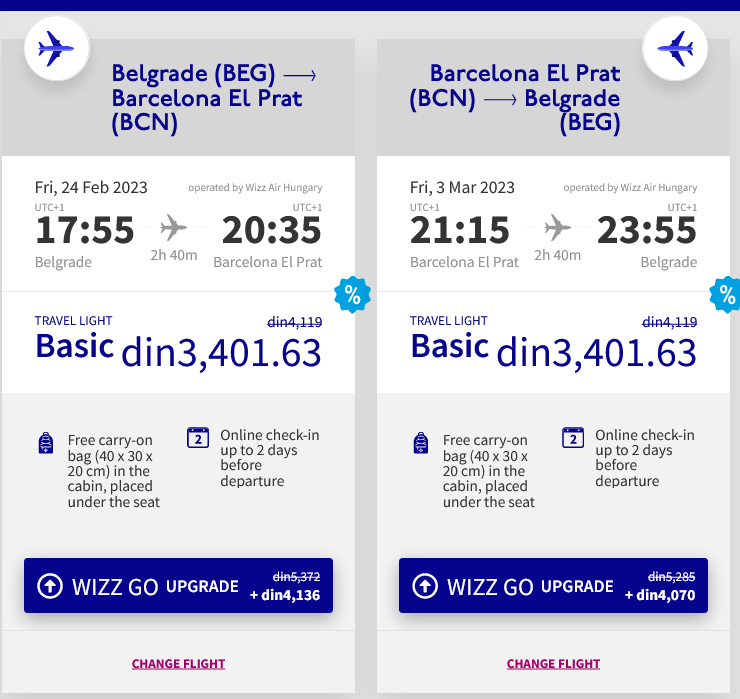 MoreofSea's tweet photo. ✈️👉Današnji tip! BARCELONA 7 dana (24.02-03.03.) ili 4 dana (27.02-03.03) povratna, direktno iz Beograda = 58 EUR.
(*Danas 05.01. do ponoći je u toku promo akcija na Wizzair - popust na letove koji su do 31. maja.) https://t.co/WInAOyXJ7o