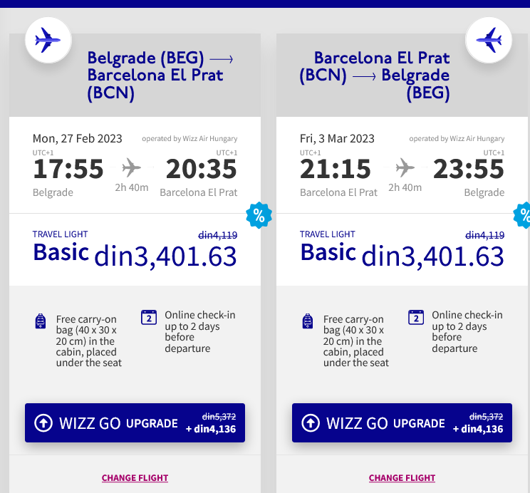 MoreofSea's tweet photo. ✈️👉Današnji tip! BARCELONA 7 dana (24.02-03.03.) ili 4 dana (27.02-03.03) povratna, direktno iz Beograda = 58 EUR.
(*Danas 05.01. do ponoći je u toku promo akcija na Wizzair - popust na letove koji su do 31. maja.) https://t.co/WInAOyXJ7o