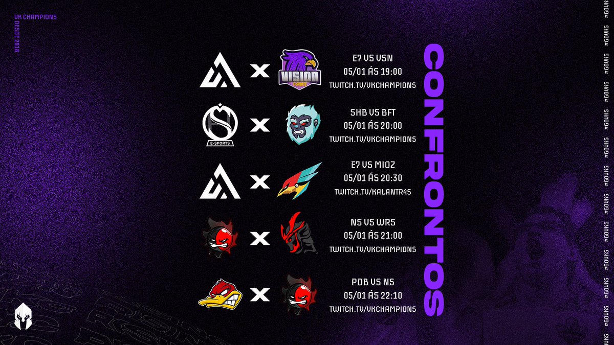 vkchampions_'s tweet photo. HOJE É DIA HEIN? ⚔

Já marca na agenda porque hoje só tem jogo pegado no VKC Rising. Também não esquece de seguir a gente e o @Kalantras1 na roxinha pra não perder os jogos. (link nos comments)

Mas aí, já diz pra quem vai sua torcida nos confrontos de hoje nos comentários! 🎉 https://t.co/AWI4wa67xO