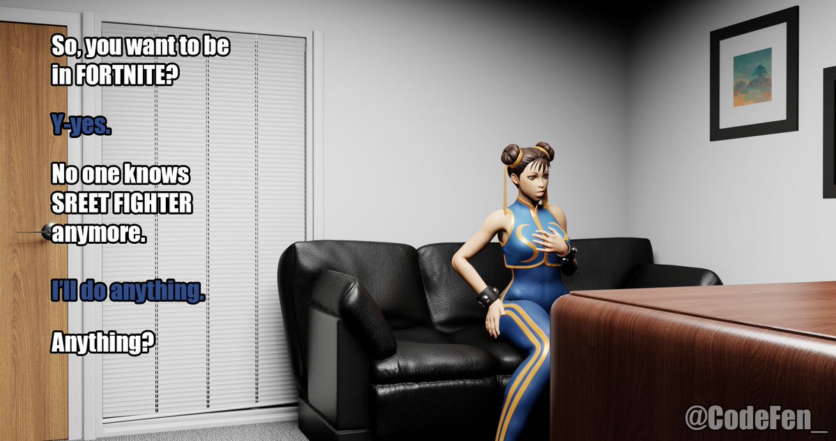 CodeFen_'s tweet photo. This is how you get your franchise to Fortnite.

Chun by @x_RedEyes 

#Fortnite #FortniteHentai #Rule34 #FortnitePorn #FortniteNSFW #3DPorn #Chunli https://t.co/G4Cfchxxed