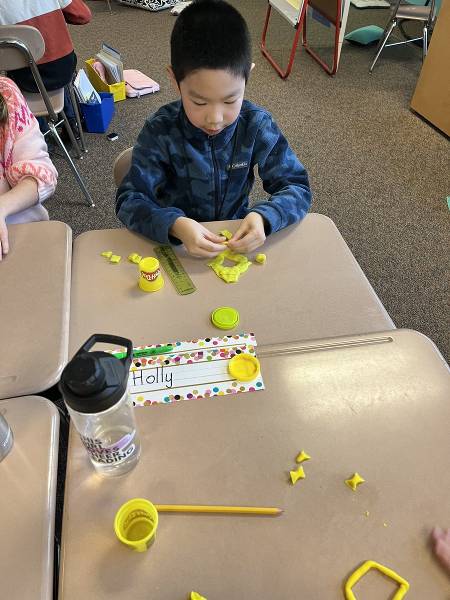 We love using playdoh to make quadrilaterals! <a href="/TurnerCreekES/">Turner Creek Elementary</a>