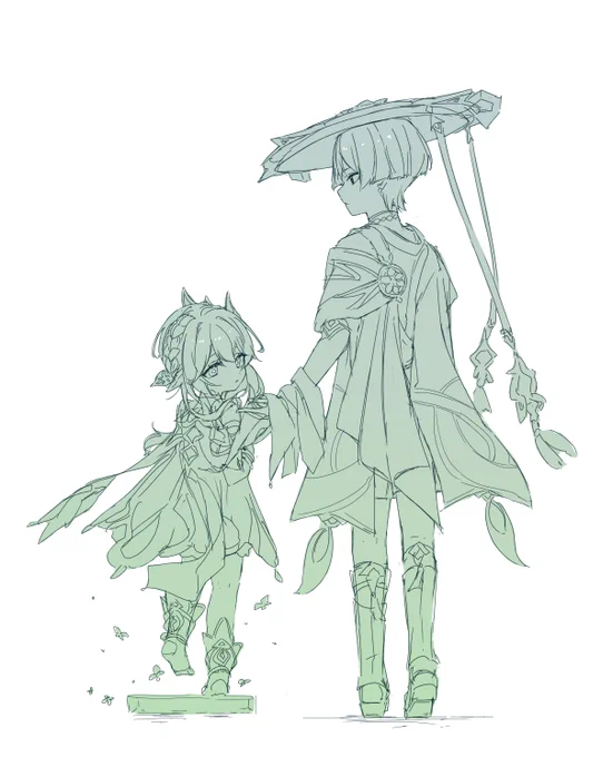 放とナヒちゃんの絵です 