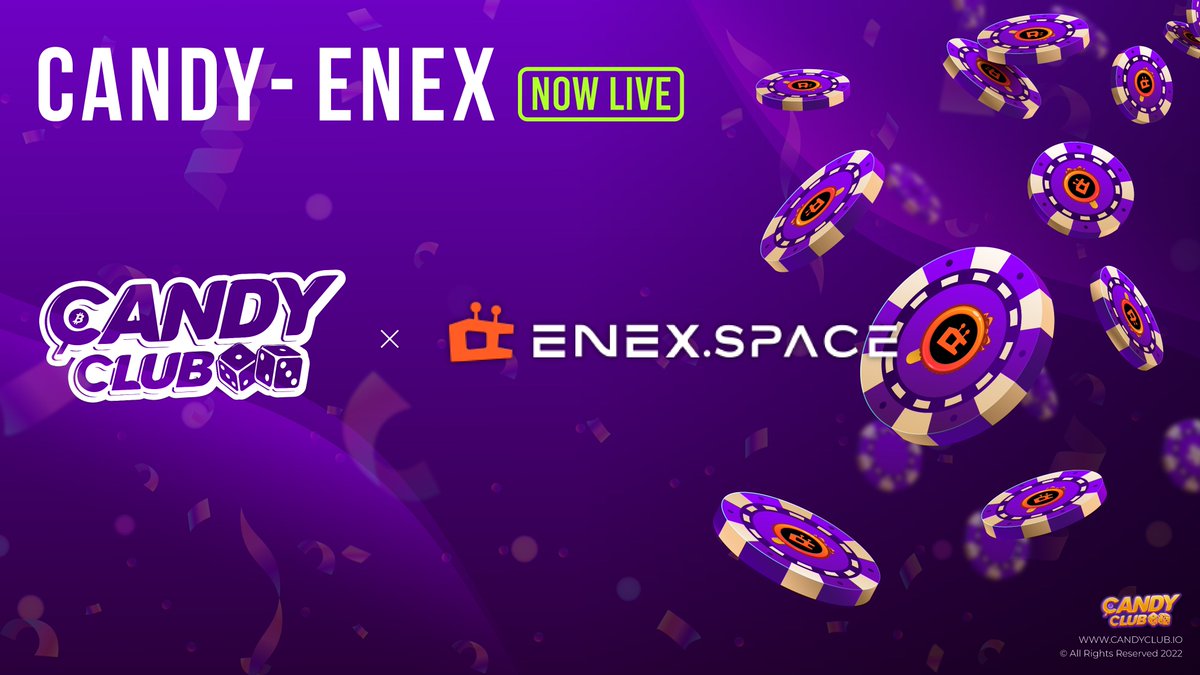 ENEXSPACE's tweet photo. Hello dear community! 
Now you can use $ENX tokens in 677 Candy Club games. Have fun on @candyclubgames 💰
https://t.co/CCVDHBcvxh

#ENEX #ENX #ENEXSPACE #DeFi #Utility https://t.co/UcoPi94wRa
