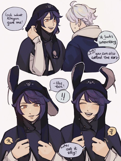 chongyun likes xingqiu's new hat  #xingyun 