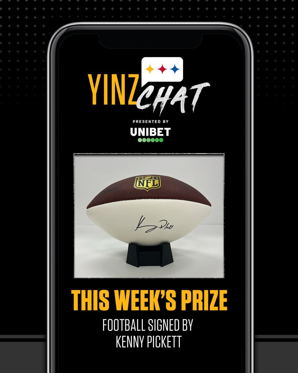 It’s Week Eighteen of YinzChat’s Regular Season Challenge, presented by @UnibetUS! Get your trivia answers and predictive picks on gamedays in for your chance to win a football signed by Kenny Pickett! Good luck, Steelers Nation! #HereWeGo