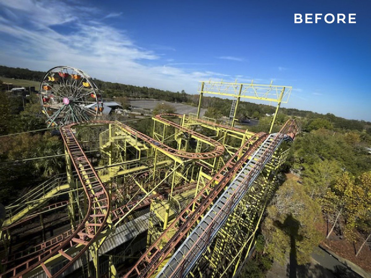 BaynumSolutions's tweet photo. Big changes are happening at @Wild_Adventures! Every turn, drop and bunny hop on Go Bananas has been recoated to reveal its new color scheme. But that’s not all! A few other attractions will receive a Baynum Solutions upgrade before the 2023 season begins. #wildadventures https://t.co/vXWrvSZAV3