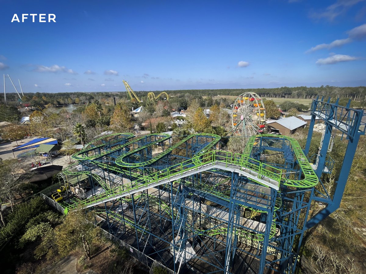 Big changes are happening at @Wild_Adventures! Every turn, drop and bunny hop on Go Bananas has been recoated to reveal its new color scheme. But that’s not all! A few other attractions will receive a Baynum Solutions upgrade before the 2023 season begins. #wildadventures