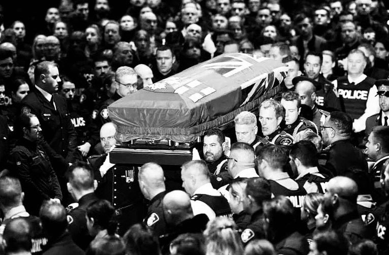OWLECanada's tweet photo. Rest In Peace and love forever, Cst Greg Pierzchala. You will always be in our hearts, brother. 💙 #hero #ultimatesacrifice #heroesinlife #brotherinblue #funeral #policefuneral #foreverinourhearts #police https://t.co/dCMkZa8a6D