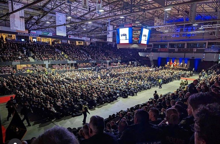 OWLECanada's tweet photo. Rest In Peace and love forever, Cst Greg Pierzchala. You will always be in our hearts, brother. 💙 #hero #ultimatesacrifice #heroesinlife #brotherinblue #funeral #policefuneral #foreverinourhearts #police https://t.co/dCMkZa8a6D