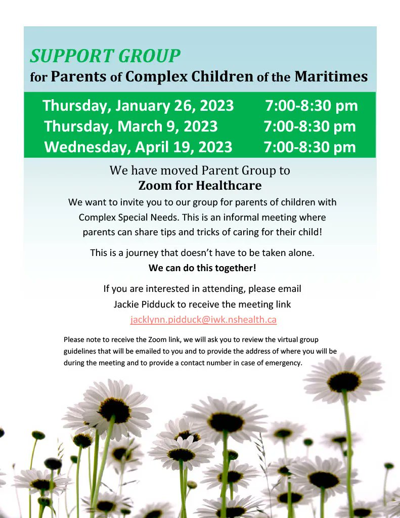 CaregiversNS's tweet image. The IWK hosts a virtual support group for Parents of Complex Children of the Maritimes. If this interests you, email jacklynn.pidduck@iwk.nshealth.ca for more info. #parentsupportgroup #supportgroup #caregiverresources #caregiversupport #iwkprogramming