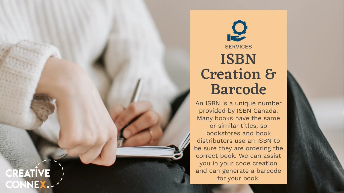 creative_connex's tweet image. In order to put you book online or in stores, you will need an ISBN code. We can help you with this!

#bookservices #amwriting #authors #aspiringauthor #books #writing #writingcommunity #publishinglife #selfpublishing #selfpublished #selfpublishedauthor #ISBN #ISBNcode