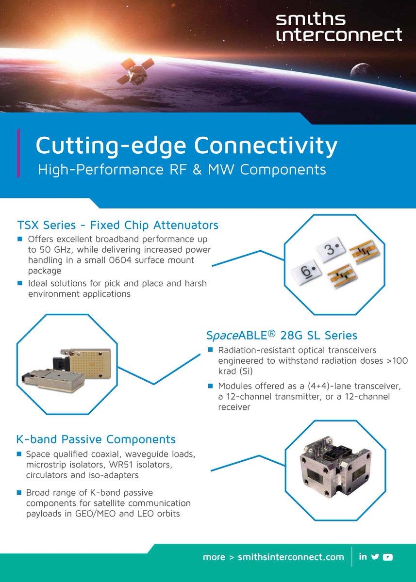 smithsinterconn's tweet image. Our extensive portfolio of RF and optical devices is used to attenuate, level, terminate or transmit signals available in various packages &amp;amp; footprints for demanding high-reliability environments.
Learn more:
ow.ly/xuFx50MiUFL
#RFcomponents #opticaltransceivers #isolators